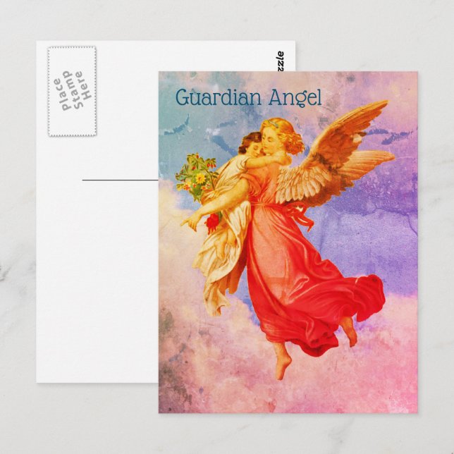 Guardian Angel And Child Inspirational Postcard (Front/Back)