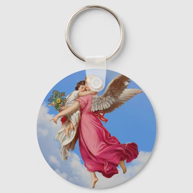 Guardian Angel And Child Keychain (Front)