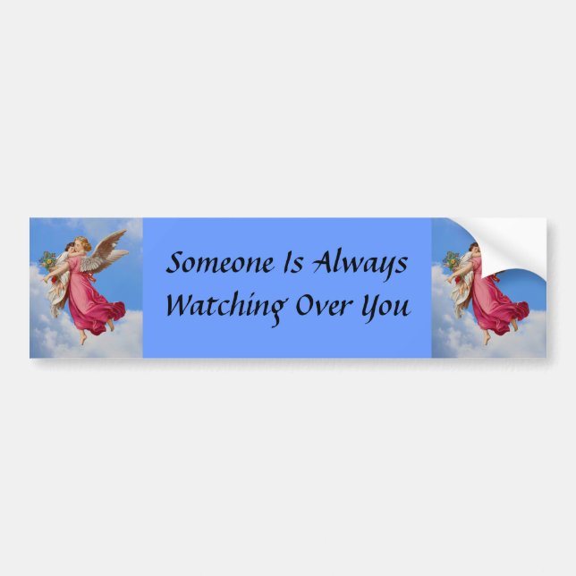Guardian Angel And Inspirational Bumper Sticker (Front)
