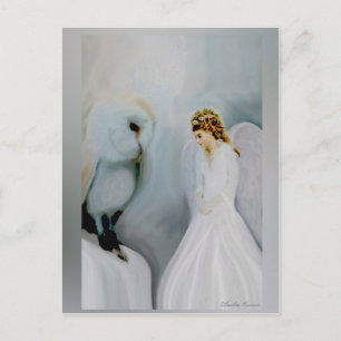 Guardian Angel and Owl Postcard
