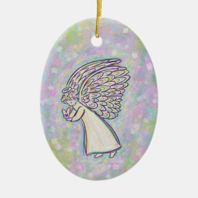 Guardian Angel Art Custom Holiday Gift Ornaments (Front)