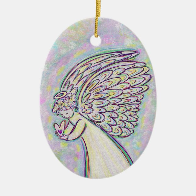 Guardian Angel Art Custom Holiday Gift Ornaments (Front)