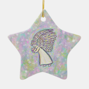 Guardian Angel Art Custom Holiday Ornements cadeau