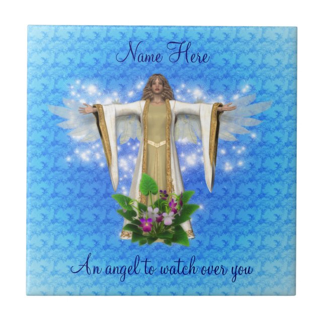 Guardian Angel Art Inspirational Tile (Front)