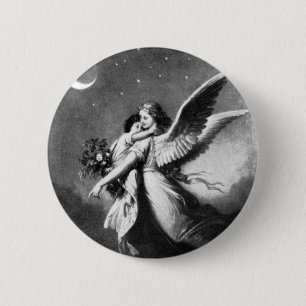 Guardian Angel At Night 2 Inch Round Button