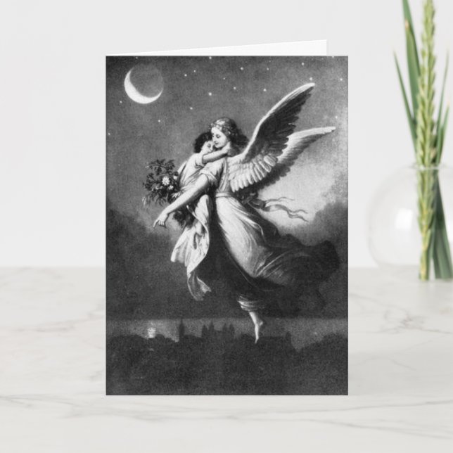Guardian Angel At Night Card (Front)