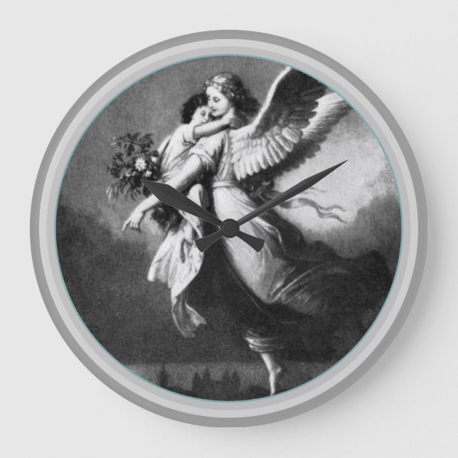 Guardian Angel At Night  Large Clock (Front)