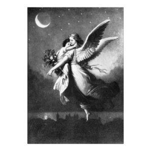 Guardian Angel At Night Photo Print