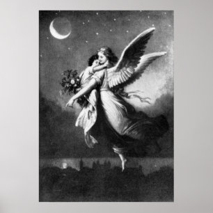 Guardian Angel At Night Poster