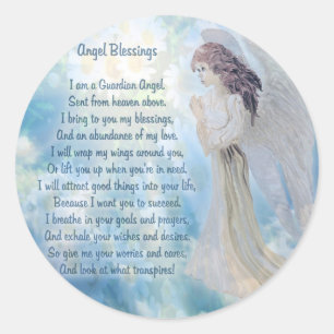 Guardian Angel Blessings Classic Round Sticker