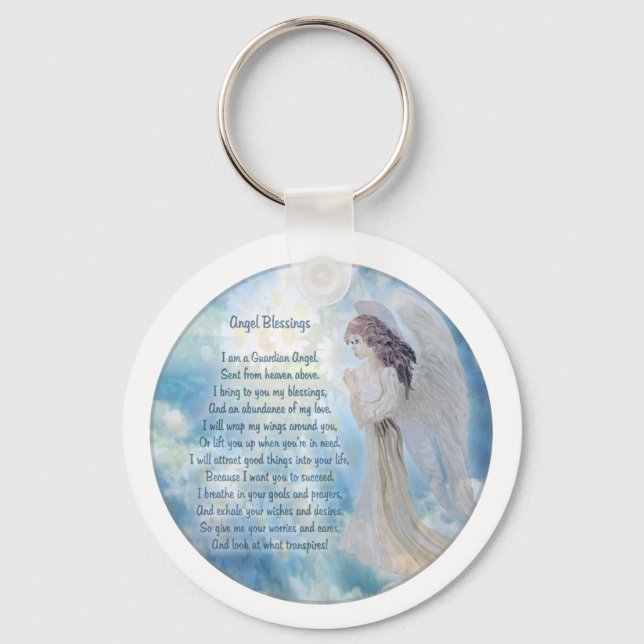 Guardian Angel Blessings Keychain (Front)