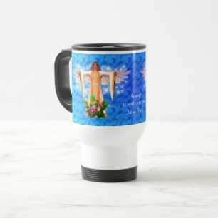 Guardian Angel Blue Inspirational Personalized   Travel Mug
