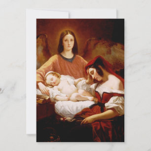 Guardian Angel by Henri Decaisne Holiday Card