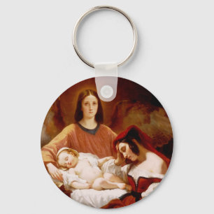 Guardian Angel by Henri Decaisne Keychain