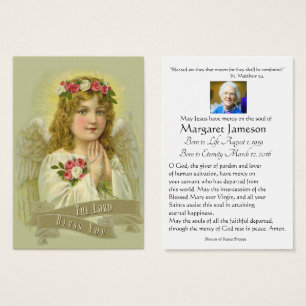 Guardian Angel Catholic Funeral Memorial Holy Card