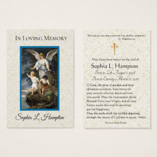 Guardian Angel Catholic Funeral Memorial Holy Card
