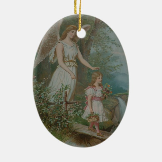 Guardian Angel Ceramic Ornament (Back)