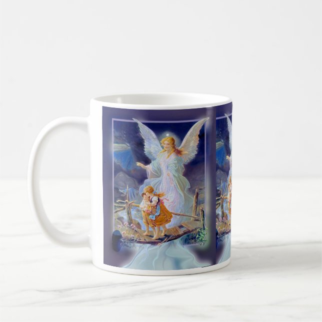 Guardian Angel, Children and Bridge Coffee Mug (Left)