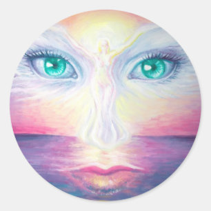 Guardian angel classic round sticker