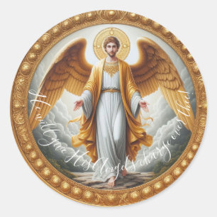 Guardian Angel Classic Round Sticker