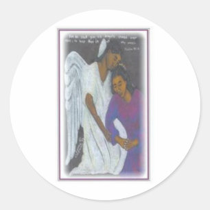 Guardian Angel Classic Round Sticker