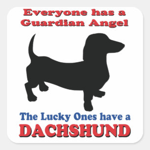 Guardian Angel Dachshund Square Sticker