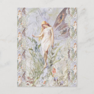 Guardian Angel & Flowers Postcard