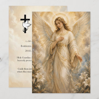 Guardian Angel Funeral Prayer 5x7 inch Card