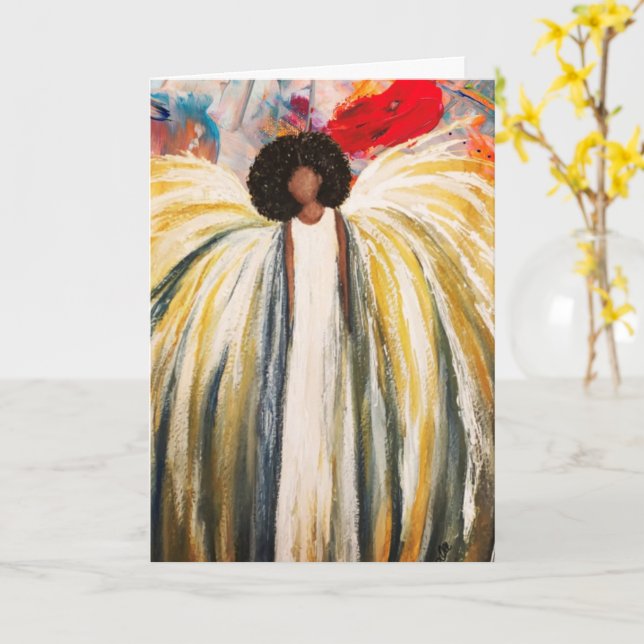 Guardian Angel Holiday Card (Yellow Flower)