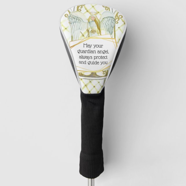 Guardian angel illustration with quote for women golf head cover (Front)