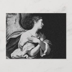 Guardian Angel in Black and White Postcard