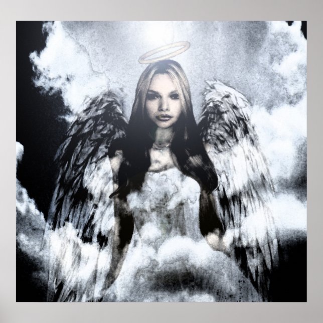 Guardian Angel in Clouds Poster (Front)