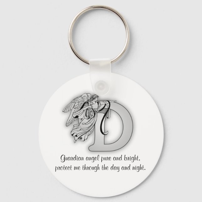 Guardian Angel Letter D Keychain (Front)
