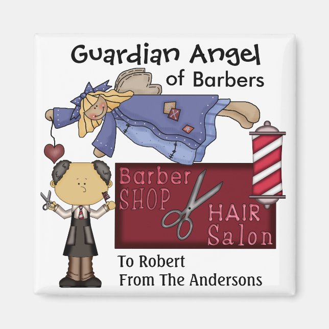 Guardian Angel of Barbers by SRF Magnet (Front)