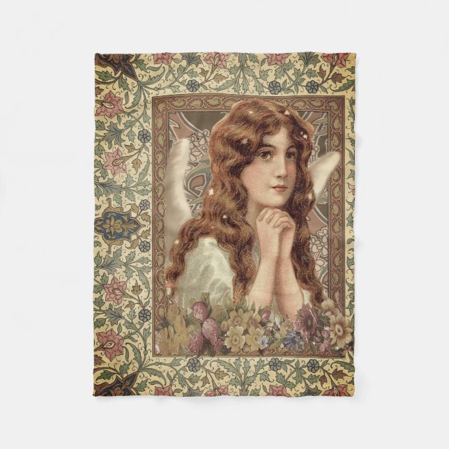 Guardian Angel of Comfort Fleece Blanket (Front)