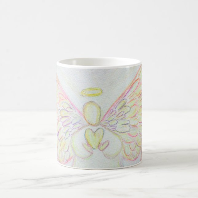 Guardian Angel of Hearts Art Custom Coffee Mug Cup (Centre)