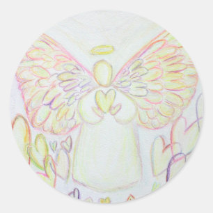 Guardian Angel of Hearts Art Custom Stickers