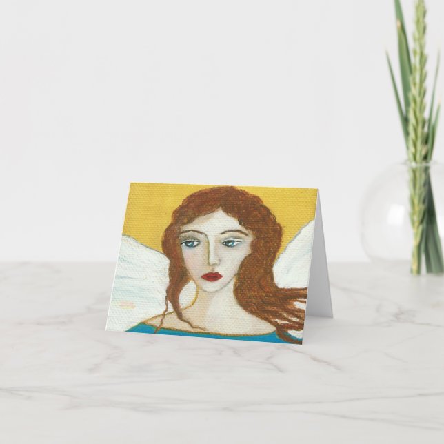 Guardian Angel Original Art Greeting Note Card (Front)