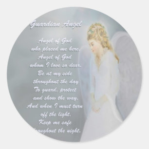 Guardian Angel Poem Classic Round Sticker