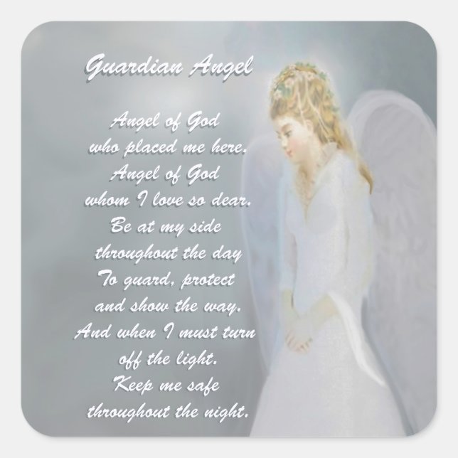 Guardian Angel Poem Square Sticker (Front)