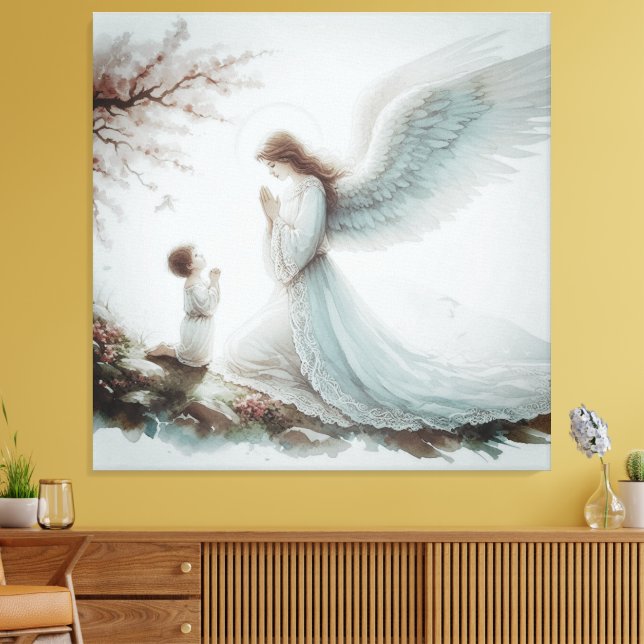  Guardian Angel Prayer Canvas Print (Insitu(LivingRoom))