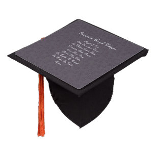 Guardian Angel Prayer Charcoal  Graduation Cap Topper