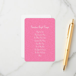 Guardian Angel Prayer Pink  Enclosure Card