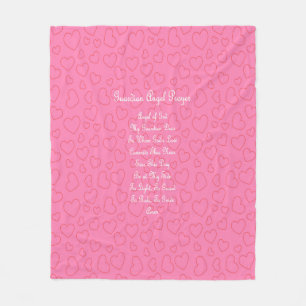Guardian Angel Prayer Pink Fleece Blanket