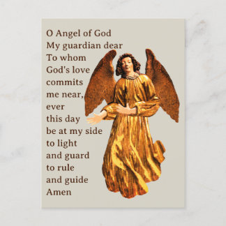 Guardian angel prayer Postcard