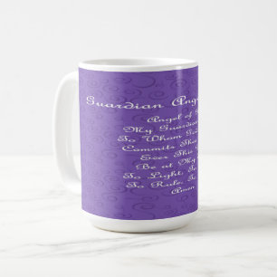Guardian Angel Prayer Purple Coffee Mug