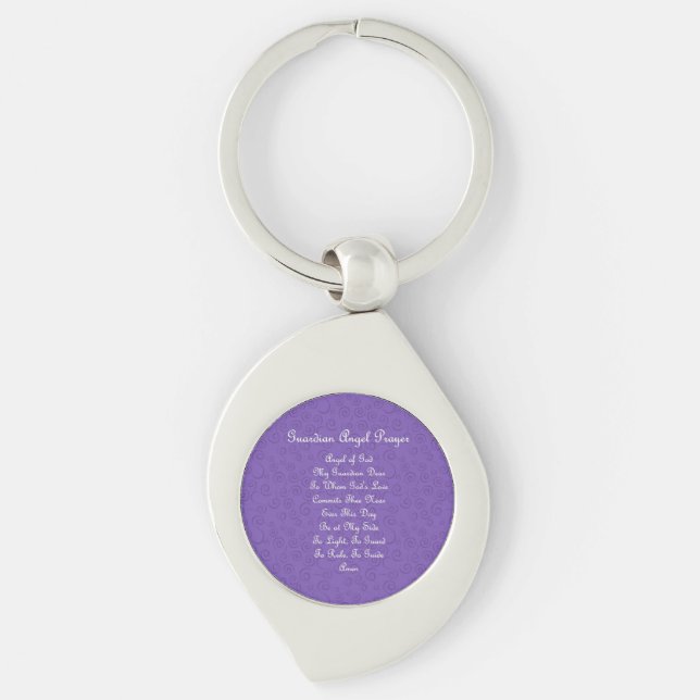 Guardian Angel Prayer Purple Keychain (Front)
