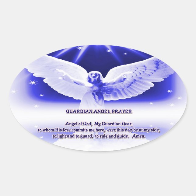 Guardian Angel prayer Sticker (Front)