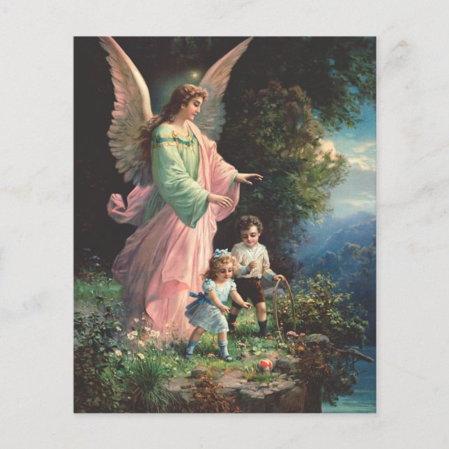 Guardian angel protecting children near a ledge (Front)