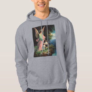 Guardian angel protecting children near a ledge hoodie